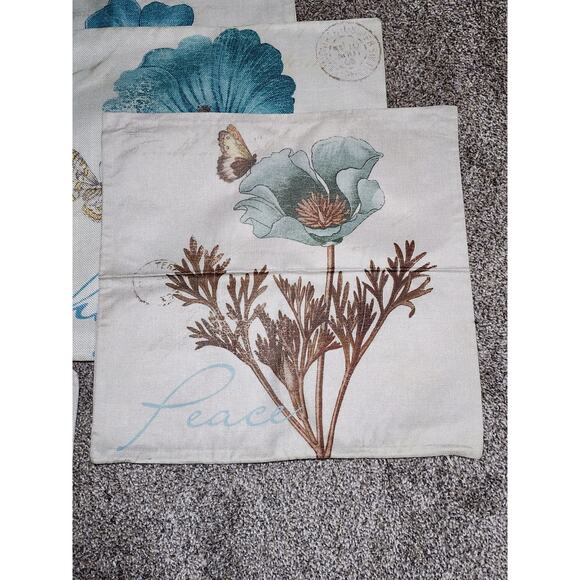 Pillow Cover Floral Square Cushion Case 18" x 18" Hope Love Faith Peace x6 - Picture 4 of 8